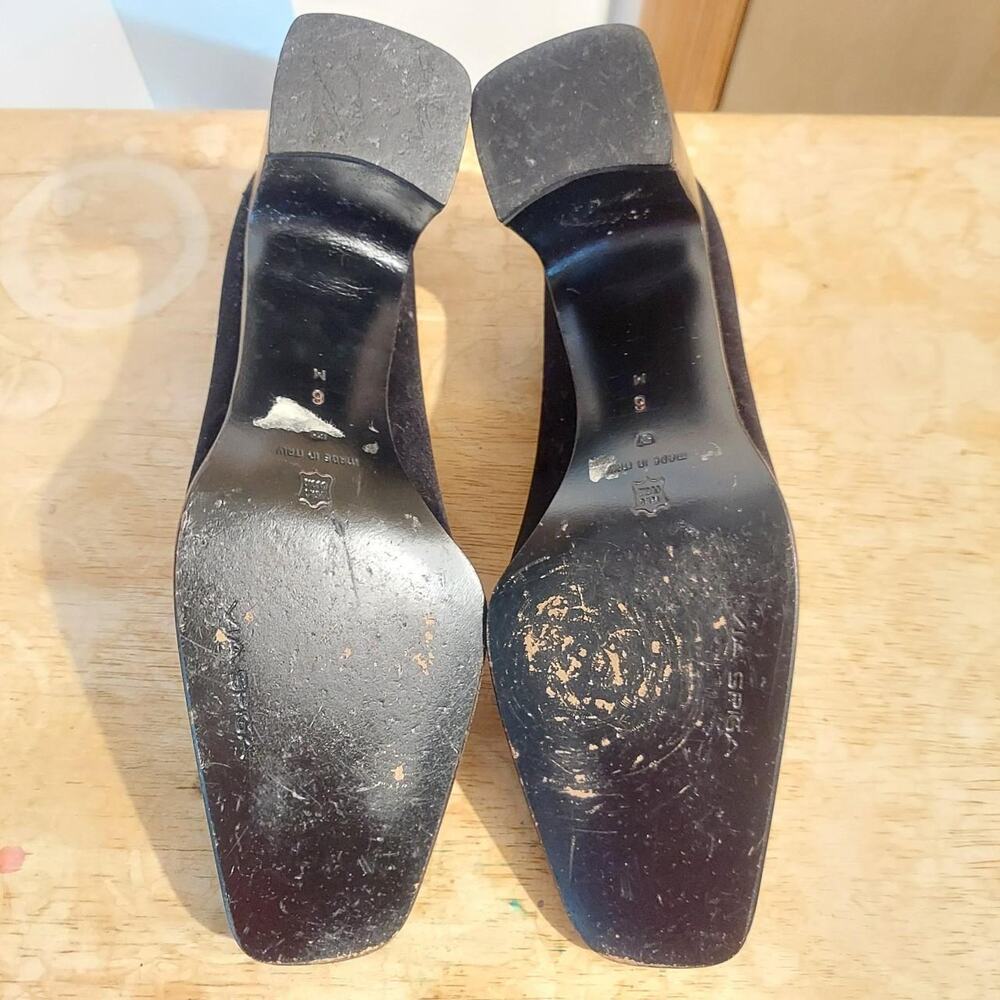 Via Spiga Black Suede Block Heel Pumps - Picture 8 of 9